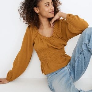 Madewell Sophia Top in Textured Plaid - Size M